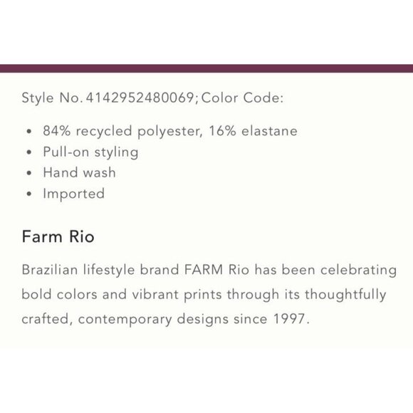 NWT Size L - Farm Rio High-Leg Floral One-Piece Swimsuit (NWT US$ 175) - Picture 4 of 8